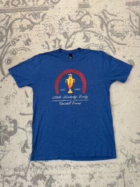 District Blue Kentucky Derby Graphic Tee with Red and Gold Accents